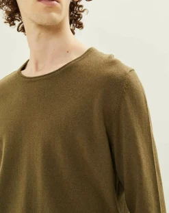 Homme Harris Wilson Pull en Coton & Laine Adelin kaki