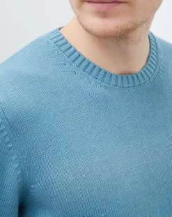 Homme Hackett London Pull en Coton & Laine col rond vert