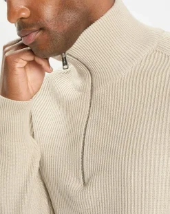 Homme Marc O'Polo Pull en Coton & Laine côtelé écru