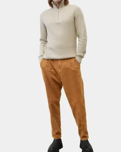 Homme Marc O'Polo Pull en Coton & Laine côtelé écru