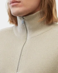 Homme Marc O'Polo Pull en Coton & Laine côtelé écru