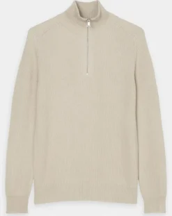 Homme Marc O'Polo Pull en Coton & Laine côtelé écru