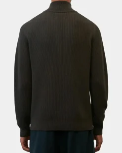 Homme Marc O'Polo Pull en Coton & Laine côtelé marron foncé