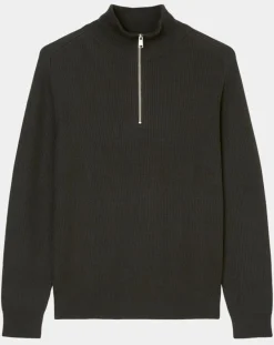 Homme Marc O'Polo Pull en Coton & Laine côtelé marron foncé