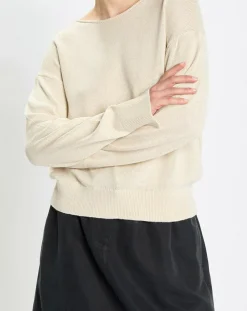 Hot Marc O'Polo Pull en Coton & Lin Col Bateau beige clair