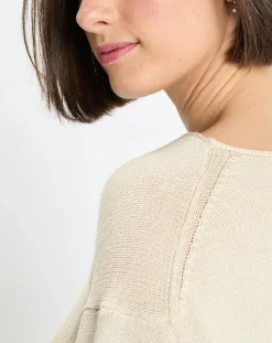 Hot Marc O'Polo Pull en Coton & Lin Col Bateau beige clair