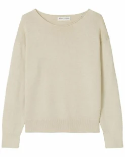 Hot Marc O'Polo Pull en Coton & Lin Col Bateau beige clair