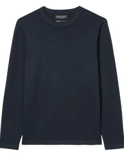 Homme Marc O'Polo Pull en Coton & Soie bleu marine