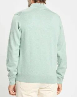 Homme Hackett London Pull en Coton & Soie col camionneur vert moyen