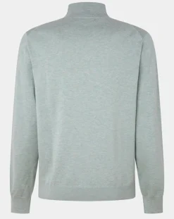 Homme Hackett London Pull en Coton & Soie col camionneur vert moyen