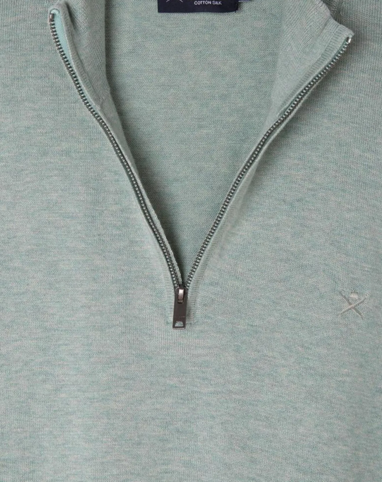 Homme Hackett London Pull en Coton & Soie col camionneur vert moyen