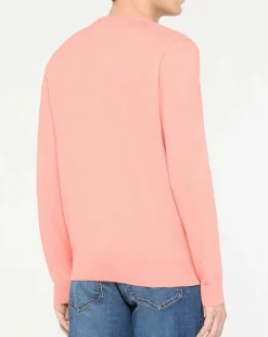 Best Hackett London Pull en Coton & Soie col rond rose moyen