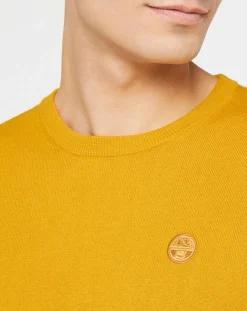 Homme North Sails Pull en Coton Bio & Laine col rond jaune foncé