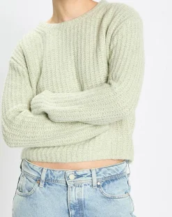 Online Marc O'Polo Pull en Coton, Laine & Alpaga mélangés Mouline vert clair