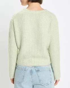 Online Marc O'Polo Pull en Coton, Laine & Alpaga mélangés Mouline vert clair