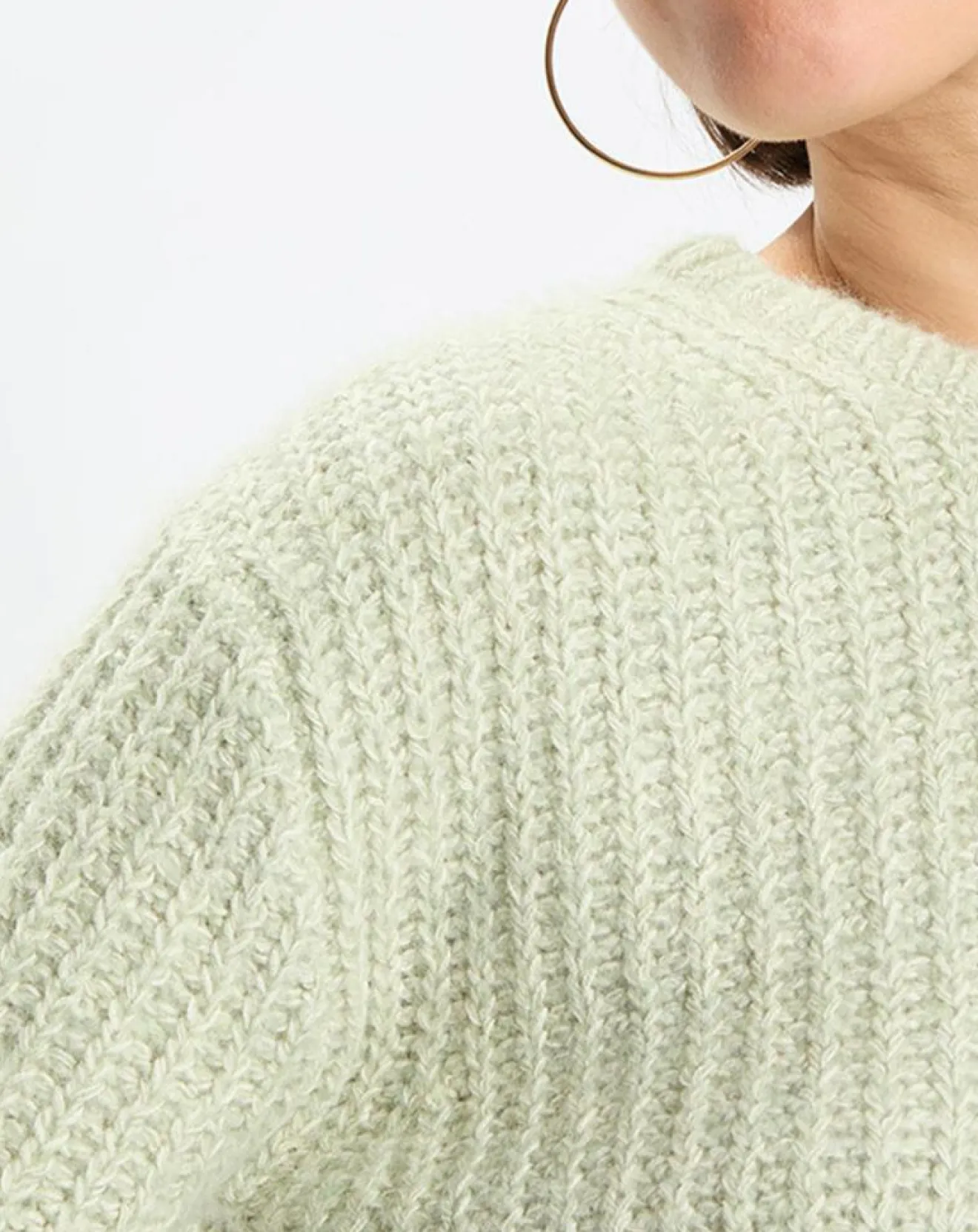 Online Marc O'Polo Pull en Coton, Laine & Alpaga mélangés Mouline vert clair