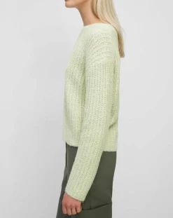 Online Marc O'Polo Pull en Coton, Laine & Alpaga mélangés Mouline vert clair