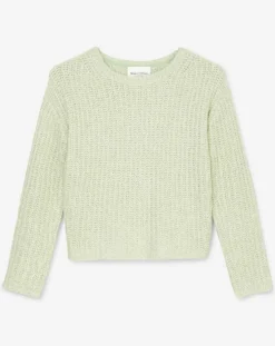 Online Marc O'Polo Pull en Coton, Laine & Alpaga mélangés Mouline vert clair