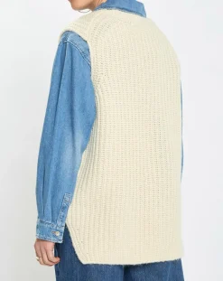 Discount Marc O'Polo Pull en Coton, Laine & Alpaga mélangés sans manches écru