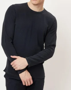 Sale Marc O'Polo Pull en coton piqué bleu nuit