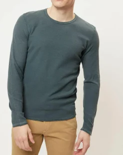 Homme Marc O'Polo Pull en coton piqué kaki