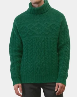 Online Marc O'Polo Pull en Laine & Alpaga mélangés torsadé vert