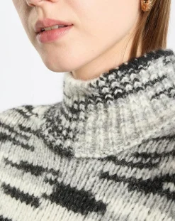 Femme Marc O'Polo Pull en Laine & Alpaga mélangés noir/gris