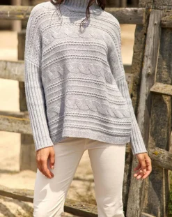 New Lauren Vidal Pull en Laine & Cachemire Nox gris