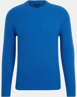 Homme Galeries Lafayette Pull en Laine & Cachemire Noterond col rond bleu