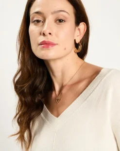 Femme Lauren Vidal Pull en Laine & Cachemire mélangés Naos crème