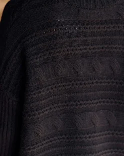 Femme Lauren Vidal Pull en Laine & Cachemire Nox noir