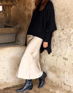 Femme Lauren Vidal Pull en Laine & Cachemire Nox noir