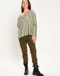 Femme Lauren Vidal Pull en Laine & Cachemire mélangés Naos amande