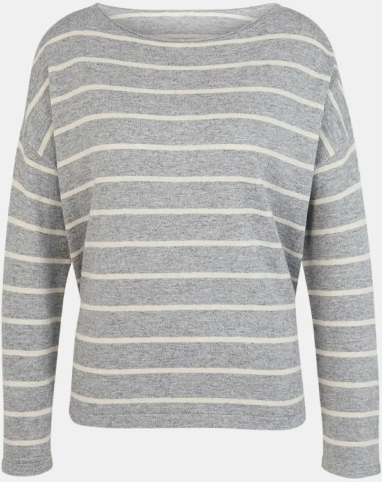 Clearance Yerse Pull en Laine & Cachemire mélangé Julianne à rayures gris/blanc