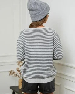 Discount La Petite Parisienne Pull en Laine & Cachemire mélangés Grunge gris