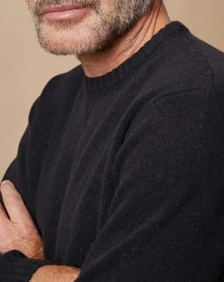 Homme Oscar et Louise Pull en Laine & Cachemire Georges col rond noir