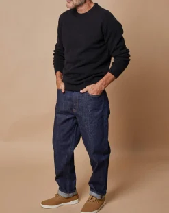 Homme Oscar et Louise Pull en Laine & Cachemire Georges col rond noir