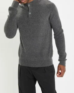 Online Marc O'Polo Pull en Laine & Coton à boutons gris