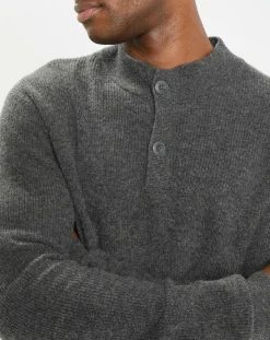 Online Marc O'Polo Pull en Laine & Coton à boutons gris