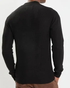 Homme Marc O'Polo Pull en Laine & Coton à boutons noir