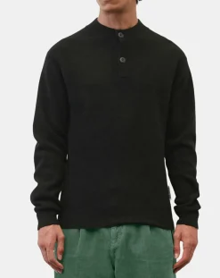 Homme Marc O'Polo Pull en Laine & Coton à boutons noir