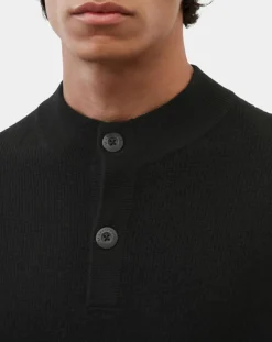 Homme Marc O'Polo Pull en Laine & Coton à boutons noir