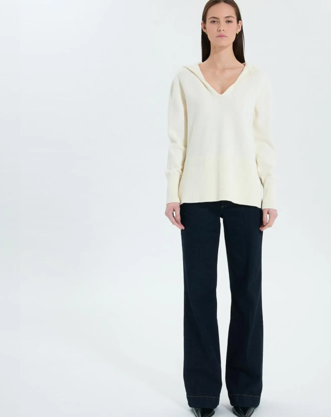 Femme Zapa Pull en Laine & Coton Novalie écru