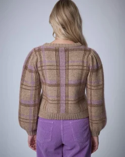 Femme Manoush Pull en Laine & Mohair mélangés Maille Carreaux unique