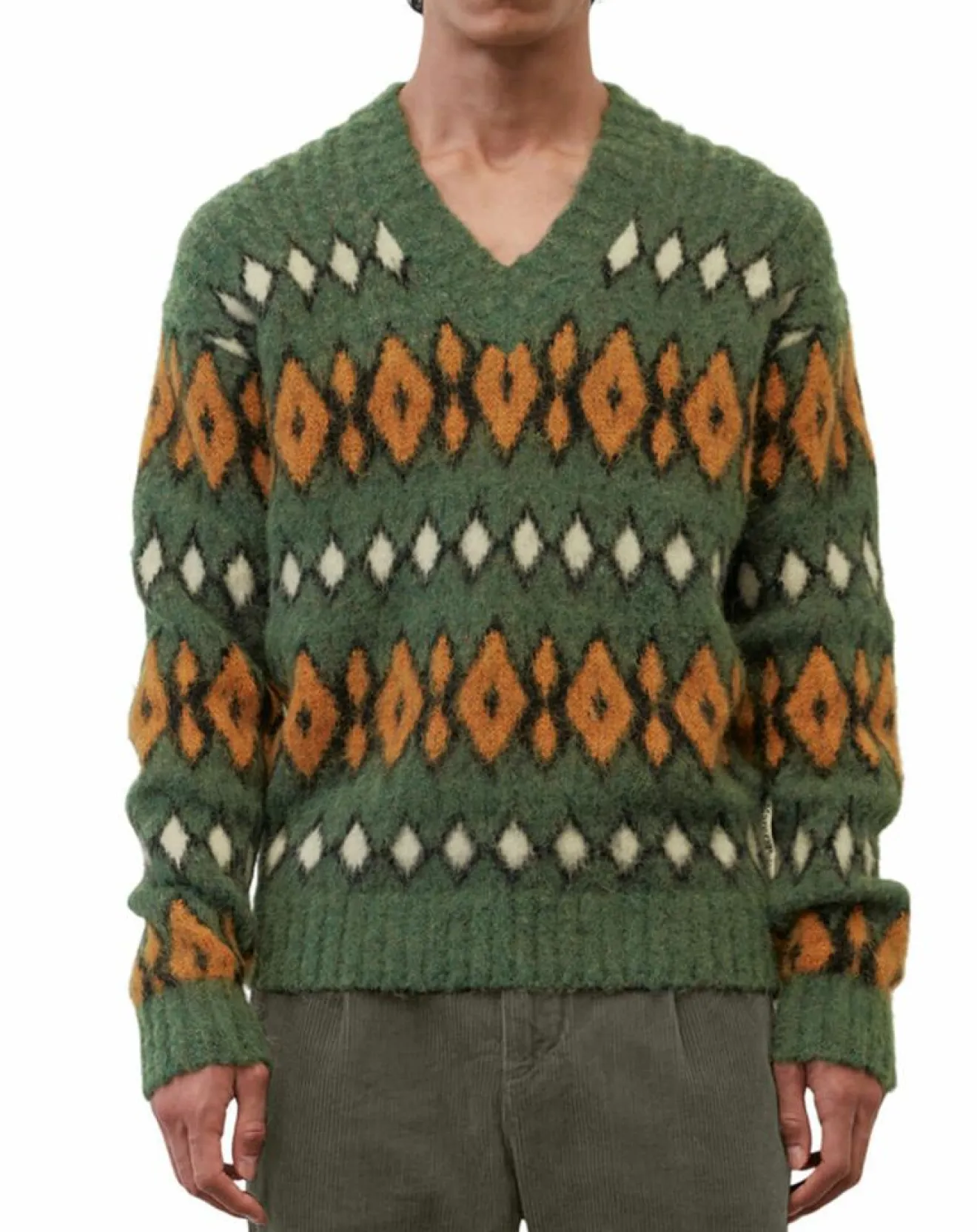 Best Marc O'Polo Pull en Laine, Alpaga & Mohair mélangés à motifs vert