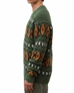 Best Marc O'Polo Pull en Laine, Alpaga & Mohair mélangés à motifs vert
