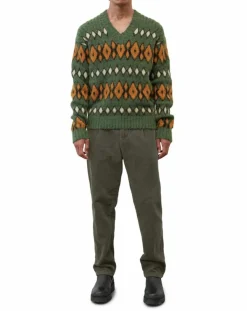 Best Marc O'Polo Pull en Laine, Alpaga & Mohair mélangés à motifs vert