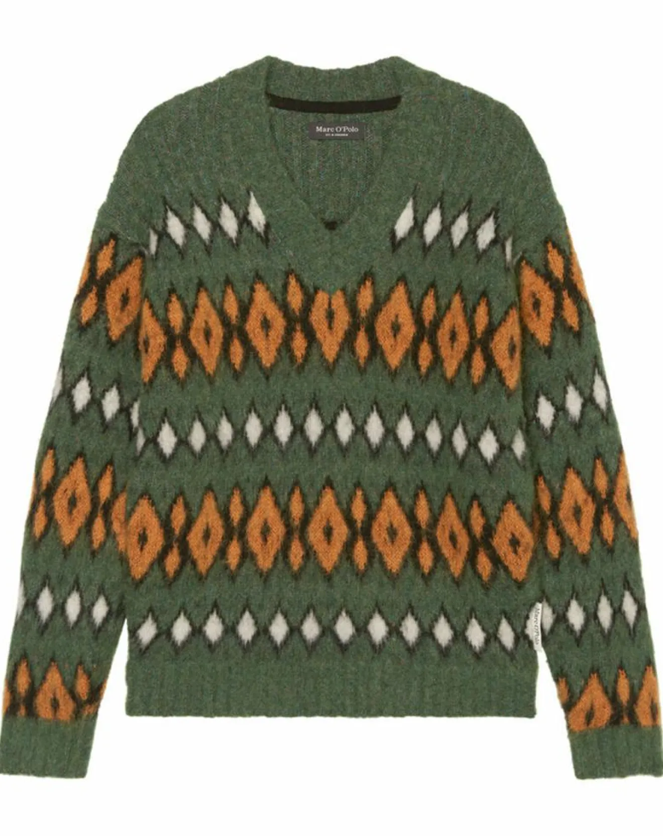 Best Marc O'Polo Pull en Laine, Alpaga & Mohair mélangés à motifs vert