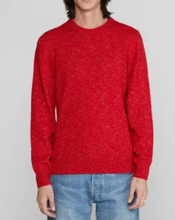 Homme Marc O'Polo Pull en Laine mélangée chinée rouge