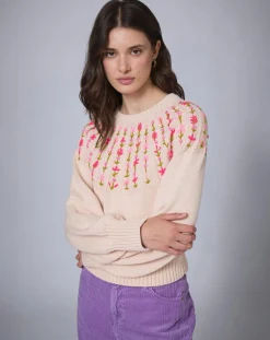 Manoush Pull en Laine mélangée Claudine nude